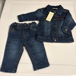 New First impressions denim 2pc Set Boys Size 3-6 months blue jean outfit